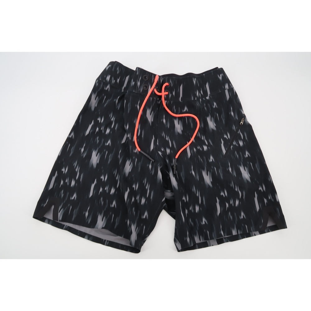 Lululemon Current State Board Swim Shorts 7" Black Geometric Beach Size 30